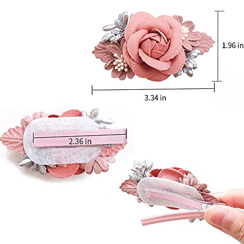Flymind 3Pcs Baby Girls Flower Bow Hair Clips Floral Barrettes Hair Bow Accessories For Newborn Infant Toddler Kids Baby Girls (D) #TOP1