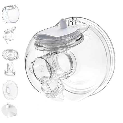 Momlacto Wearable Breast Pump Milk Collector Cup,Compatible with TSRETE/Momcozy S12/S10/S9 Breast Pump,Include Duckbill Valve/Diaphragm/Flange/Milk Collector/Linker/Sealing Cover