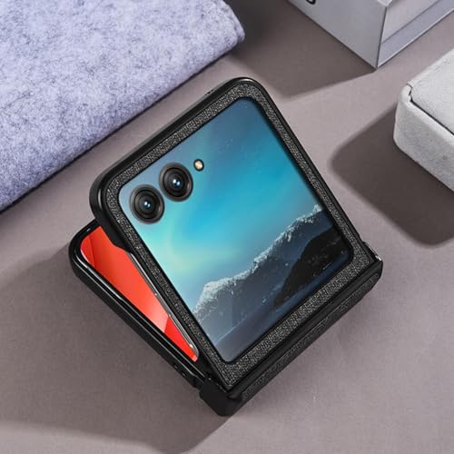 Coque rigide Motorola Razr 2025 verte finition toile premium avec écran préservé