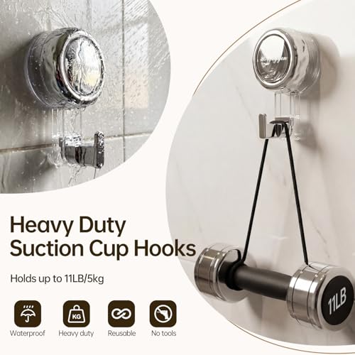 Nicespce Heavy Duty Suction Cup Hooks, Strong Suction Hanger for Wreath, Shower, Window & Glass Door. Waterproof Outdoor Hooks for Bathroom Wall Hanging - Removable, No Drilling — view 3