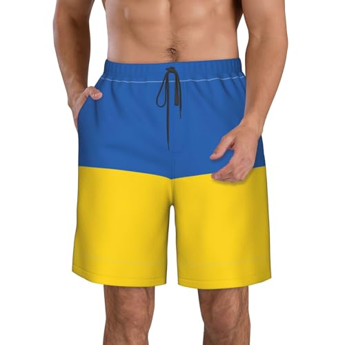 Shorts De Baño para Hombre Bandera De Ucrania Imprimir Bañador para Hombre Impresión 3D Bañador Natacion Hombre Premium Bañador Surf para Gimnasio, Correr, Verano L