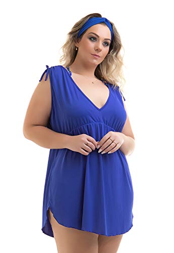 Saída de Praia Plus Size Azul Royal Mayra-48