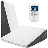Cozymaker 7.5" Bed Sleeping Wedge Pillow For After Surgery, Relief Neck & Back Pain, Snoring, Acid R