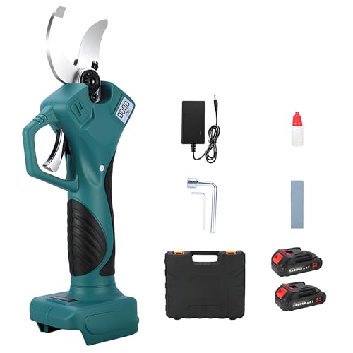 Enpvneer Tijeras podar Electricas, Tijeras Jardineria Podar Electrica, Diámetro de Corte Máximo 40 mm/1.6 in (Ajustable), Cuchillas SK5, Interruptor de Seguridad, para Jardinería, Árboles Frutales