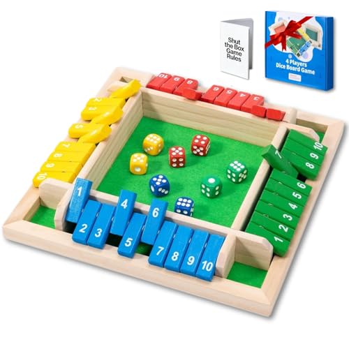 Pedolini Shut the Box Game Wooden - Travel Size 4 Way...