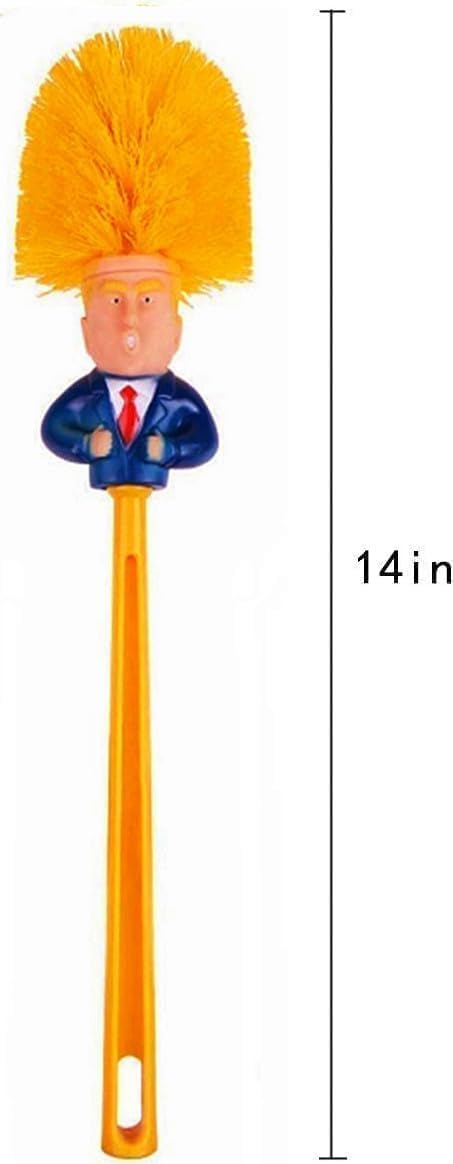 2 Pack Toilet Brush with Hooks, Great Gag Gift, Fun Design, Premium Quality Toilet Bowl Brush with Solid Handle and Durable Bristles for Bathroom Cleaning, Political Satire Products