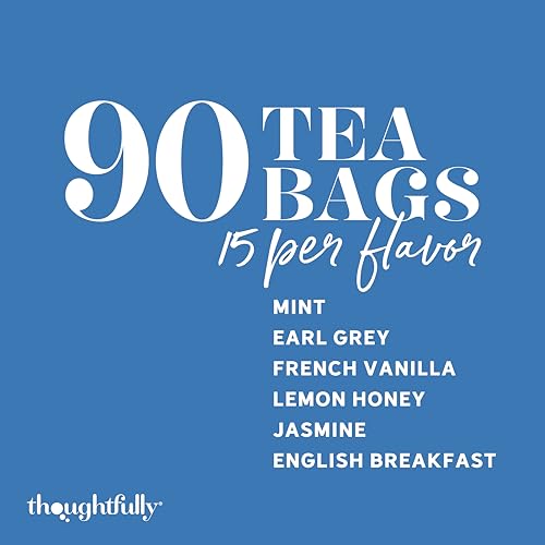 Image of Thoughtfully, Tea Affirmations Christian Prayer Gift Set for Women, Religious Tea Gift with 6 Flavors and Bible Verses from Psalms and Other Books to Rejoice Pack of 90