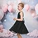 Sunny Fashion Girls Dress Lace Overlay Spaghetti Strap Flared Back Bow Party Recital Size 8 Black