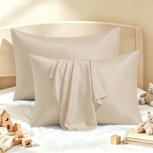 Bamboo Viscose Cooling Toddler Size Zippered Pillowcase 4 Pack, 13"x18"