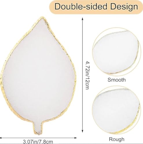 1 Piece Nail Art Palette Nail Polish Palette Mixing Palette Makeup Plate Nail Plates for Nail Art Nail Tip Holder Nail Art Display (Blue Leaf) - Image 2