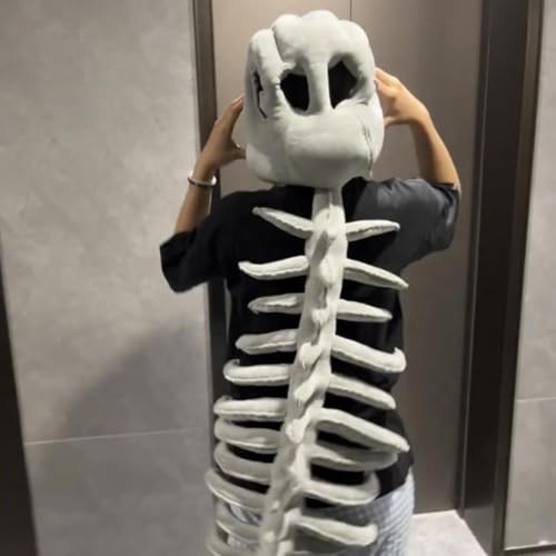 Image of Dinosaur Skeleton Plush,Realistic 3D Skeleton Design Dinosaur Skull,Halloween