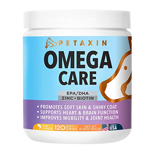 Petaxin Omega 3 Fish Oil for Dogs Chew - with EPA, DHA,