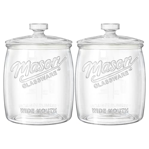 Dwbligt Half Gallon Cookie Jar with Airtight Lid, 2 Pack