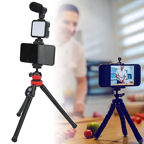 Kit de filmagem para celular, kit de filmagem auxiliar de filmagem de vlog com luz de preenchimento