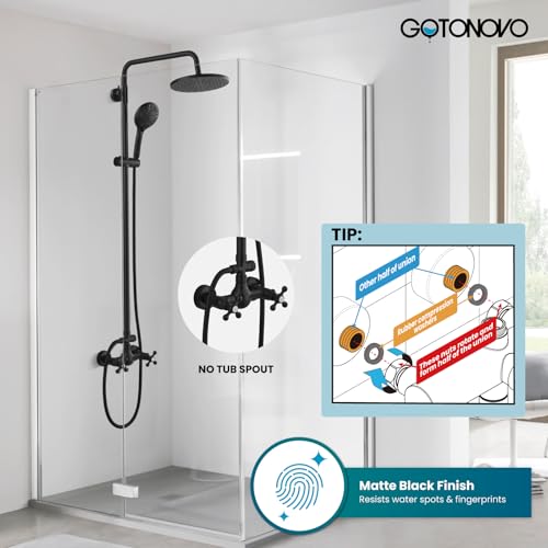 Set de grifería para baño gotonovo en acabado negro mate, cuerpo clásico miniatura 2