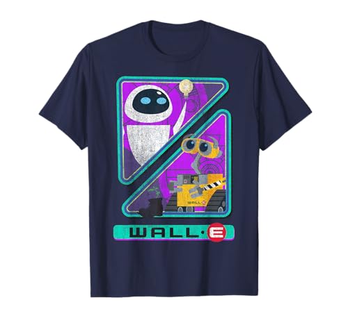 T-shirt Wall-E et Eve Disney Pixar en coton à motif géométrique triangles pour fan