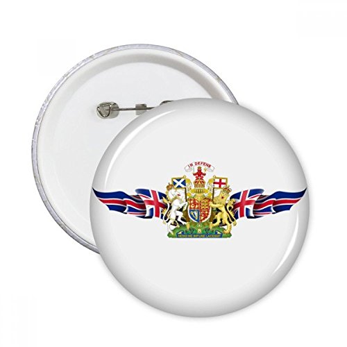 Badge drapeau national Royaume-Uni par lot de 5 broches multicolores taille S