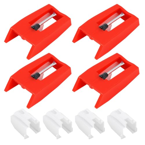 Lot de 4 aiguilles pour tourne-disque en diamant, aiguille de rechange pour tourne-disque et phonographe, accessoire pour lecteur de tourne-disque vinyle compatible avec différents modèles