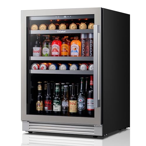 Ca'Lefort 24 Inch Beverage Refrigerator 180 Can Double Glass Door