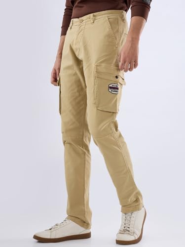 Image of Spykar Men's Mid Rise Regular Fit Cotton Pant (8907966888326P)