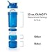 BlenderBottle Shaker Bottle with Pill Organizer and Storage for Protein Powder ProStak System, 22-Ounce, Black