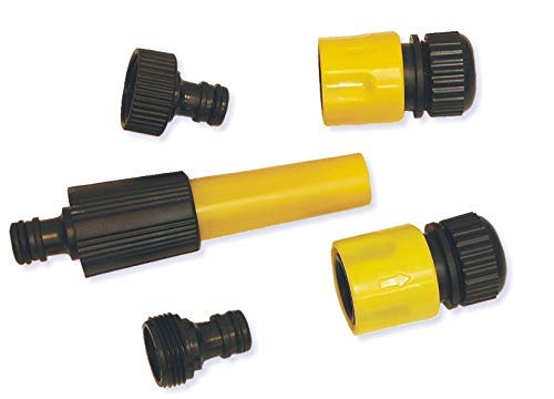 DWT-Germany 100479 Kit d'arrosage 5 pièces 1/2" avec Tuyau Adaptateur Rapide et Pistolet d'arrosage Cover