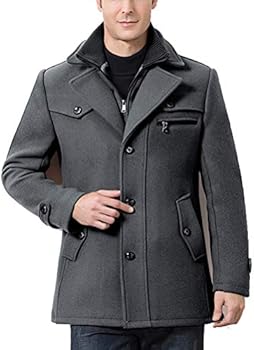 FTCayanz Casaco de lã masculino para inverno, caimento justo