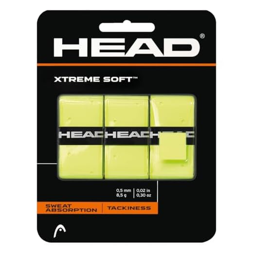 HEAD Xtreme Soft Raquete Overgrip – Fita aderente para raquete de tênis – Pacote com 3, amarelo