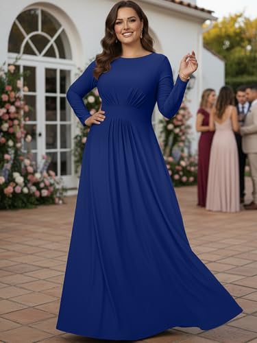 Image of KOH KOH Womens Long Sleeve Flowy Modest Elegant Evening Maxi Dress Gown