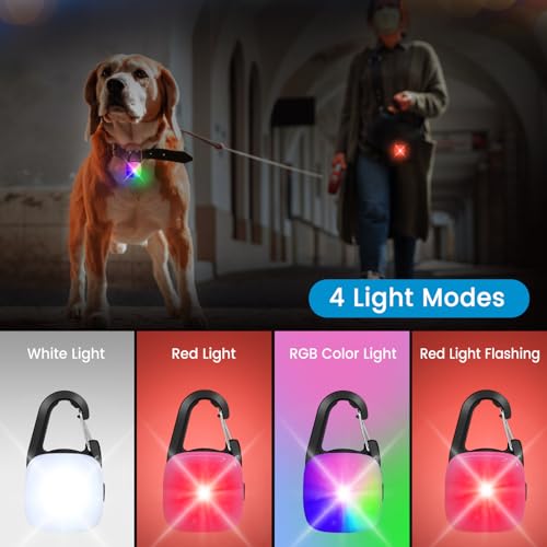 Dgmsuoot Dog Light, 2 Pack Clip On Dog Collar Light With 4 Rgb Color Changing Modes, Rechargeable Dog Lights For Night Walking, Waterproof Safety Light For Running thumb #2
