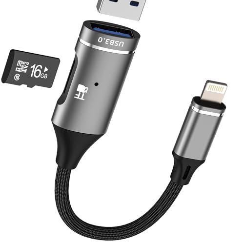 Adaptateur USB 3.0 iPhone lecteur carte micro SD éclairage téléphone OTG iPad