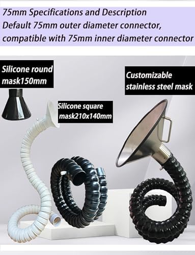 Flexible Exhaust Duct Hose for Industrial Dust Extraction, Universal Joints for Efficient Workshop Fume Removal, Heavy-Duty Ventilation Solution for Clean Air