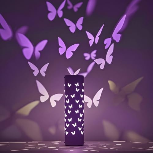 Image of YIKEGE LICHT Touch Bedside RGB Table Lamp Rotatable Butterfly Night Light Led Lights for Girls Bedroom Mariposas Living Room Decor Gradient Projector USB Lamps Gift for Birthday Easter Mothers Day