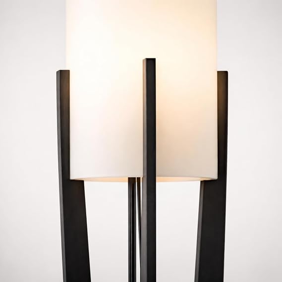 Minimalist Lambader Ahşap Görünümlü | Modern Zemin Lambası Siyah | 135 cm Salon & Yatak Odası Lambaderi | Kare Taban 23x23 cm | E27 LED Ampul Uyumlu [Enerji Sınıfı A]