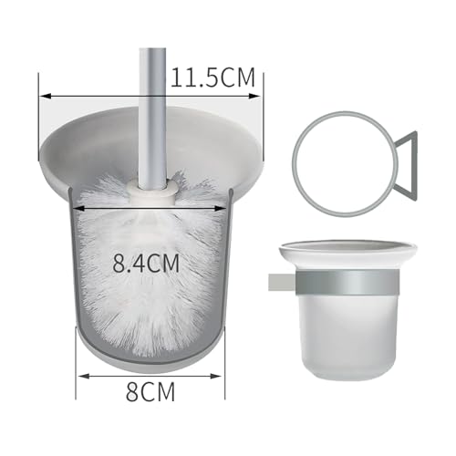 Foonary Klobürstenhalter, Toilettenbürstenhalter aus Glas Toilettenbürsten-Basisbecher, Foonary WC-Bürstenbecher Badezimmerzubehör, WC Bürste Ersatzhalter Milchglas Toilettenbürstenschale Ohne Bohren