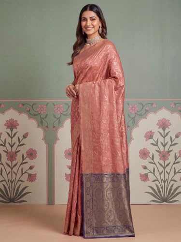 Image of AKHILAM Women's Multicolor Litchi Silk Ethnic Motif Print Saree With Unstitched Blouse Piece|sarees for women | litchi silk sarees