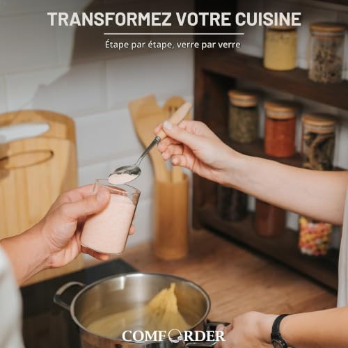 Ensemble de bocaux de conservation en verre hermétiques avec couvercles en bambou – Pots pour farine, muesli, spaghettis et épices, avec étiquettes allemandes (ensemble de 12 pièces - 230 ml) – vue 3