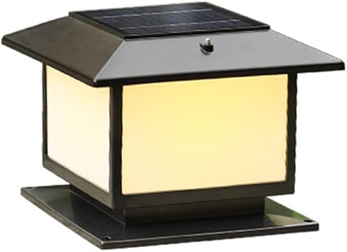 ZEELYDE Luces de poste para exteriores, luz solar de poste moderna de metal IP55, luz de poste impermeable al aire libre, luz de poste de villa para