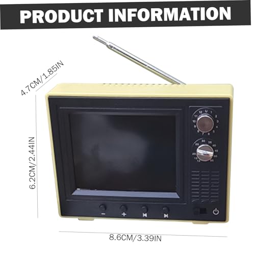 Mini téléviseur vintage 1:12 avec antenne rotative 180° et écran LCD