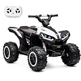Garvee Quad Électrique Enfant 12V, Voiture Électrique pour Enfants avec LED Et Musique, 2 Vitesses 3 6 km/h, Klaxon, ATV pour Enfants 3+ Ans 83x 53x 56 cm