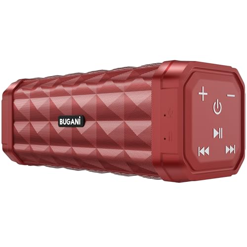 BUGANI Bluetooth Lautsprecher, Musikbox Bluetooth mit 5.4, 24H Stunden Akku, Bass-Treibern, IPX5 Wasserdicht, Freisprechfunktion für Phone, Boxen für Zuhause, Draußen, Garten