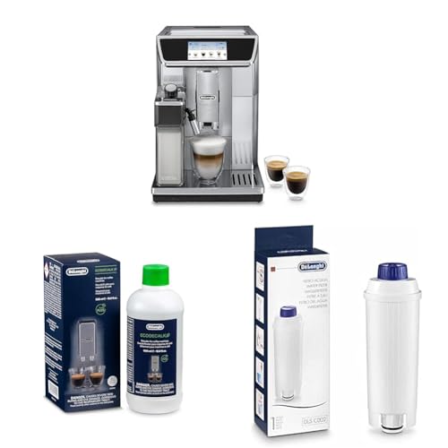 De'Longhi PrimaDonna Elite Experience ECAM 656.85.MS Kaffeevollautomat mit LatteCrema Milchsystem + Original EcoDecalk DLSC 500 Entkalker Wasserfilter DLSC002