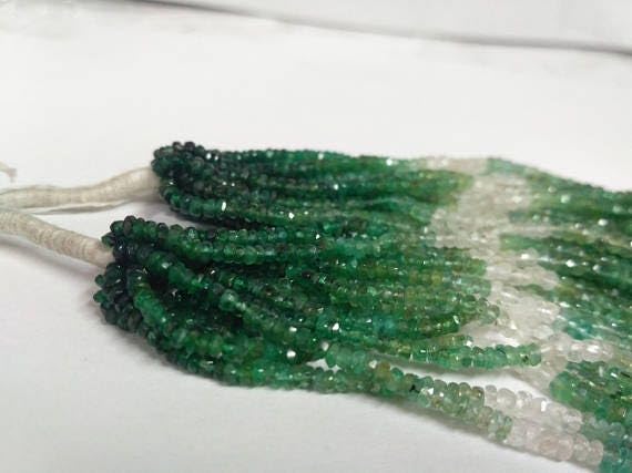 Émeraude perles rondelles de 18 pouces pour composer un collier d'été élégant