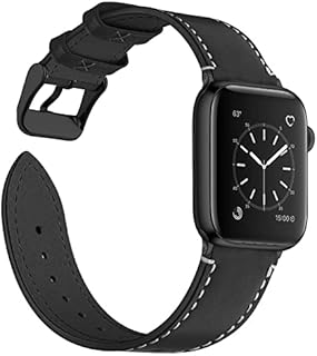 Fullmosa Compatible with Apple Watch Straps 49mm 45mm 44mm 42mm, Calf Leather Band Compatible with iWatch Series Ultra 8 7 SE SE2 6 5 4 3 2 1 Strap Brown