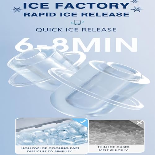 Máquina de Hielo 1.4L, 12kg/24H, Negra miniatura 5