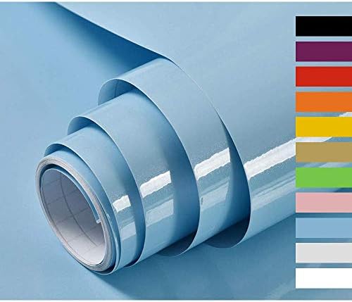 Hode Grey Furniture Sticker Self Adhesive Wallpaper Sticky Back Plastic Roll Glossy Glitter Effect Vinyl Film for Walls Doors Windows 60X500cm