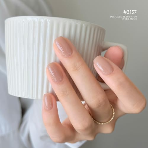 GAOY Nude Jelly Gel Nail Polish, 16ml Sheer Translucent Netural Soak Off Gel Polish, UV Light Cure for Nail Art DIY at Home, 3157 Bare Glow