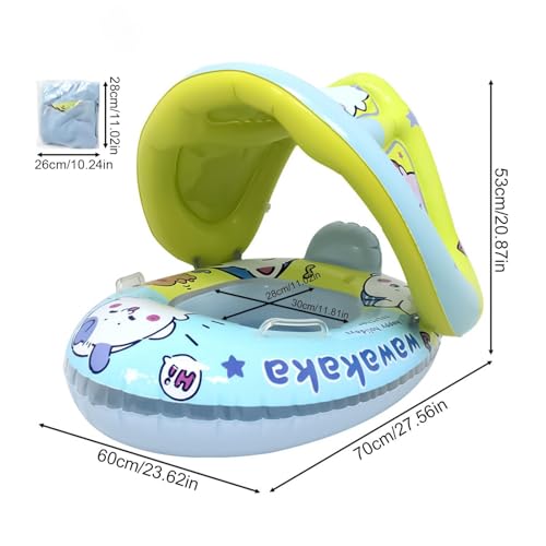 Flotador de piscina para bebés recién nacidos con asiento antivuelco y parasol 5
