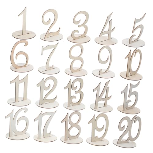 Unomor 1 Set Table Number Rustic Numbered Banquets Numbers for Tables Reception Wedding Dining Name Event Numbers with Stands Party Custom Greet Wooden Numbers Wood Numbers