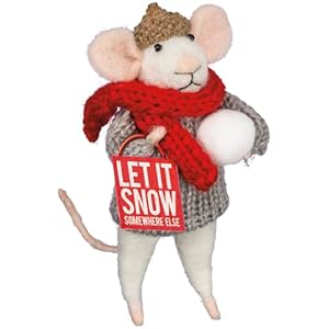 Primitives by Kathy Mouse 450 Inches Tall Let It Snow Somewhere Else Box Sign Mouse Home Decor